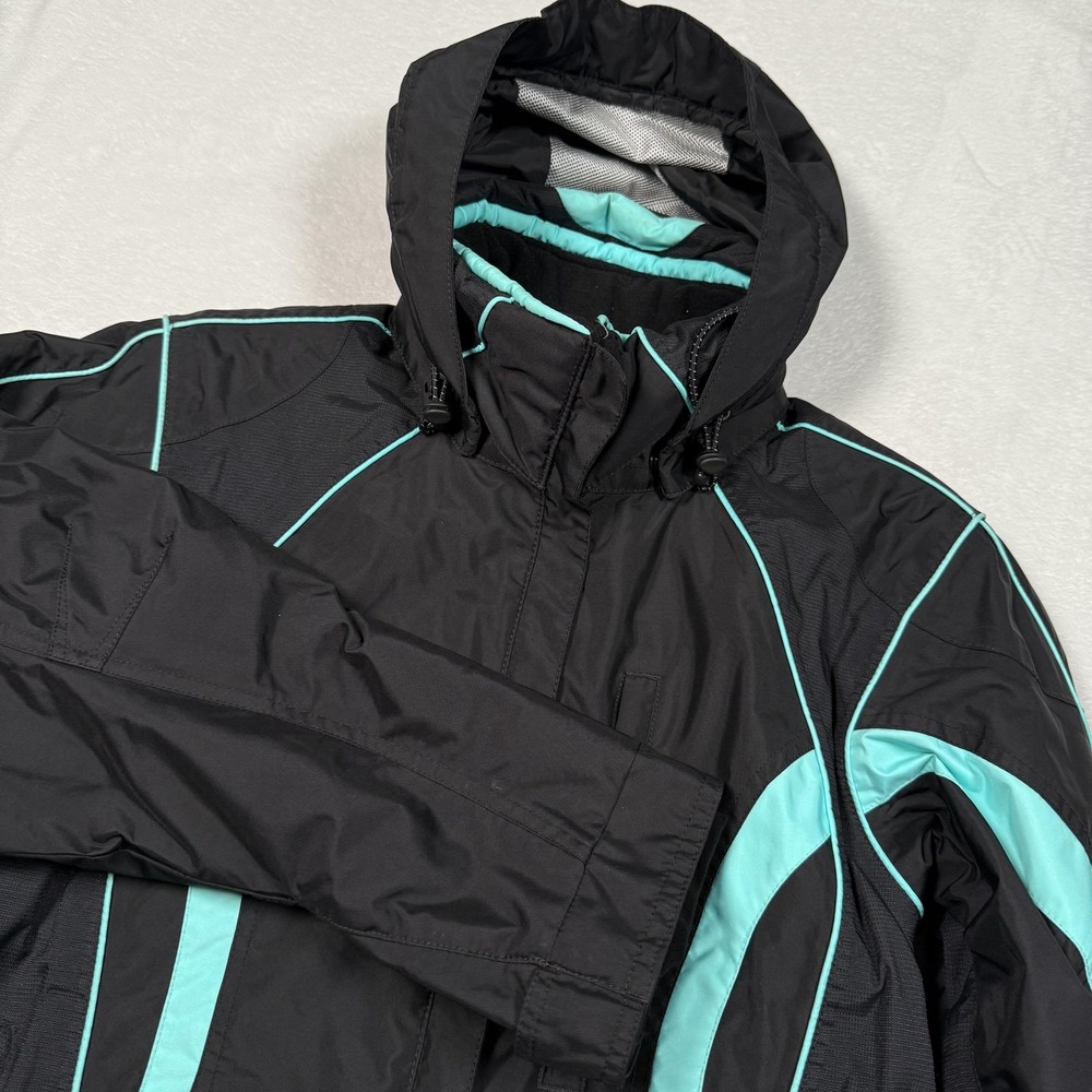 Obermeyer Ridgeline Jacket Womens 4 Black Turquoise Weather X4 Ski Snowboard